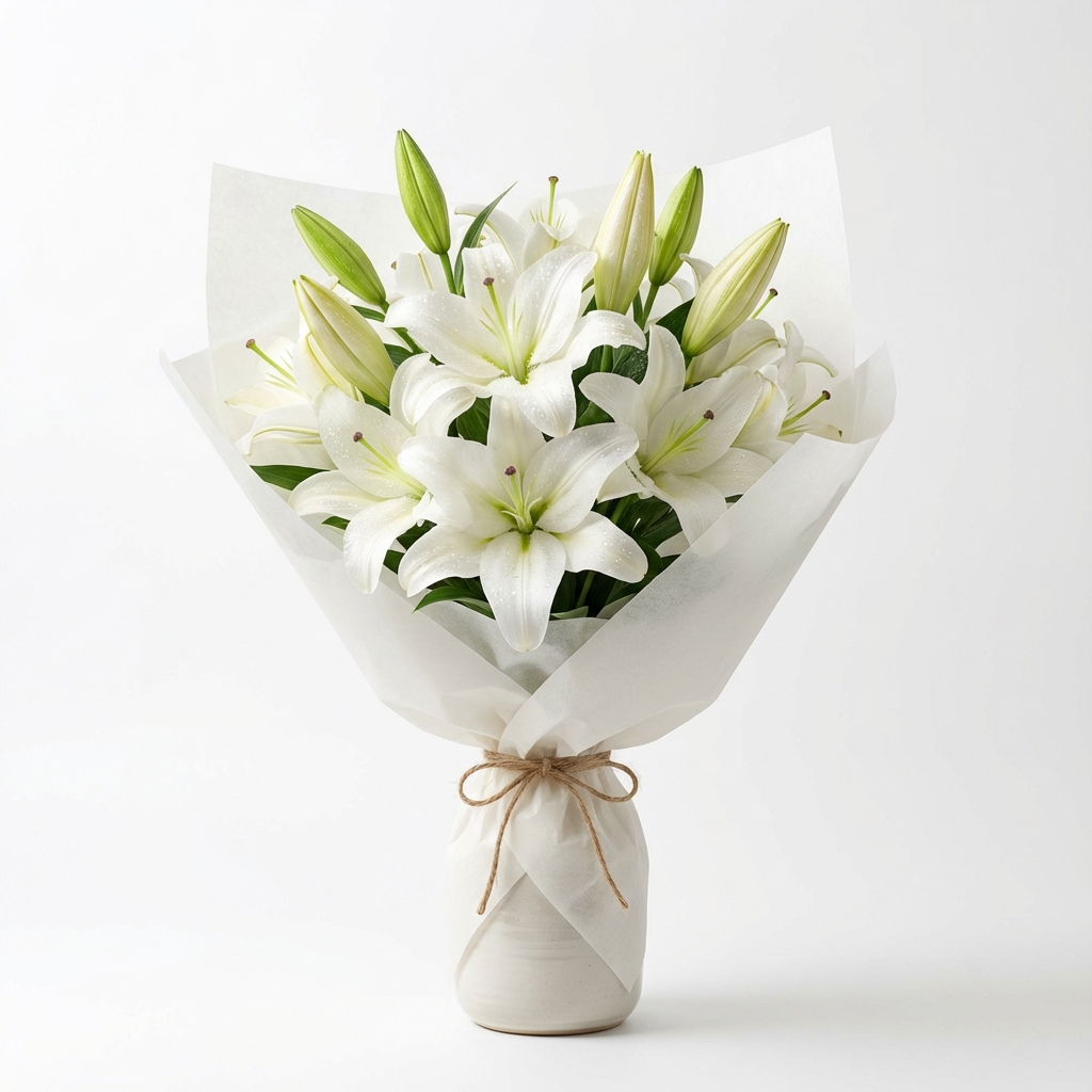 Beyaz Lilyum Buketi